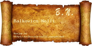 Balkovics Nelli névjegykártya